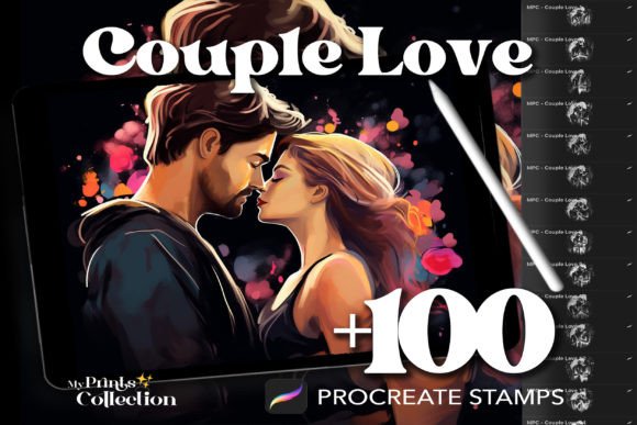 100 Procreate Couple Love Stamps: Elevating Digital Romance in Modern Art