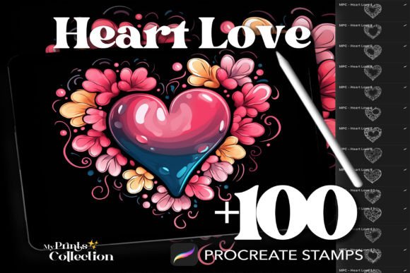 100 Procreate Heart Love Stamps: Elevating Your Digital Art with Care and Precision