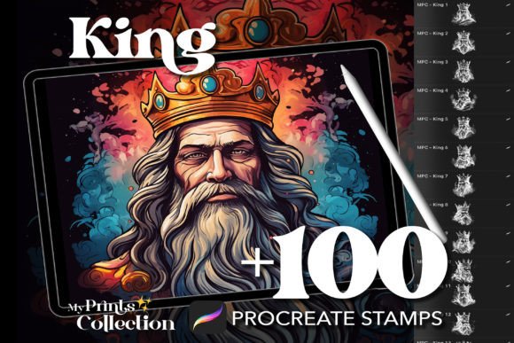 100 Procreate King Stamps: Royal Art Assets