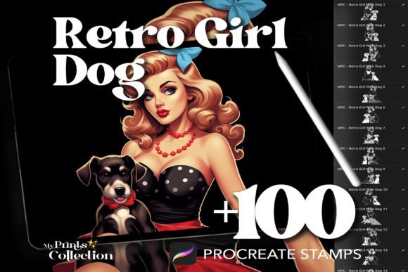 100 Procreate Retro Girl Dog Stamps: A Strategic Asset for Digital Creators