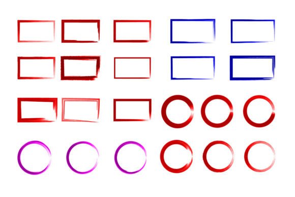 Bundle of Water Color Circle and Square