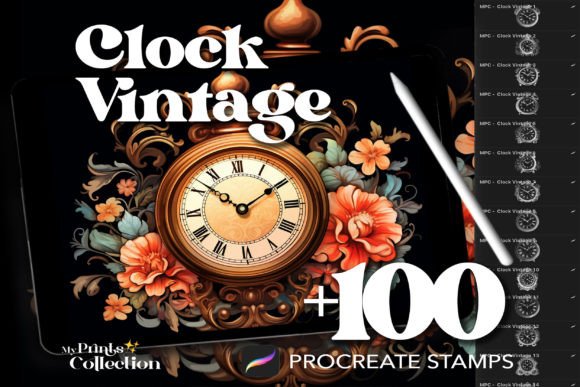 Mastering Timeless Aesthetics: The Rise of 100 Procreate Clock Vintage Stamps in Digital Art