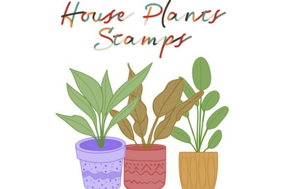 Procreate 5 House Plants Stamps: A Dual-Coloured Stamp Set for Digital Creators