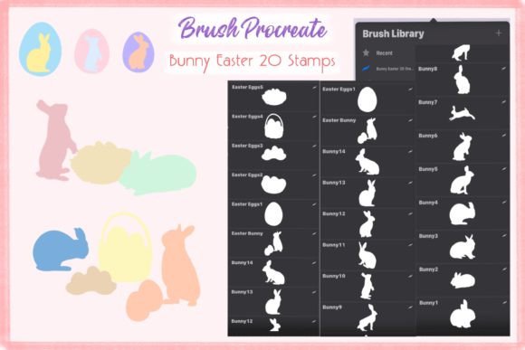 Procreate Brush Stamps Bunny Easter