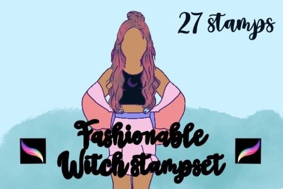 Procreate Fashionable Witches Stamp Set: A Practical Review for Digital Illustrators