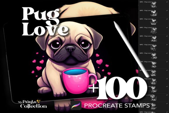 Revolutionizing Digital Artistry with 100 Procreate Pug Love Stamps