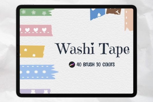 Washi Tape Procreate Digital Stamps: Elevate Your iPad Planning Experience